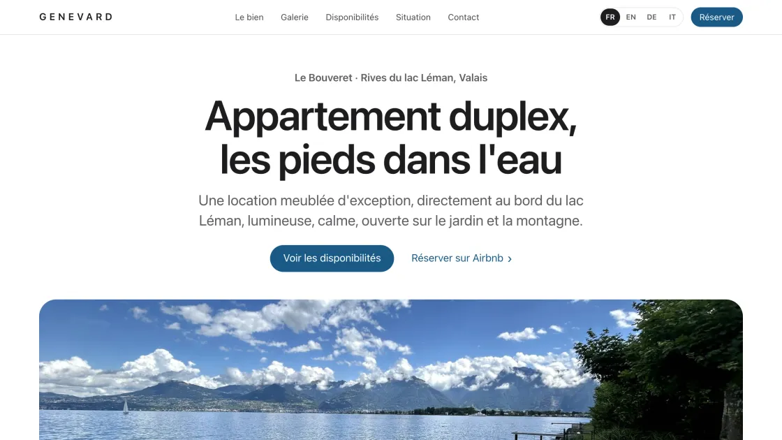 Genevard · Site vitrine + réservation