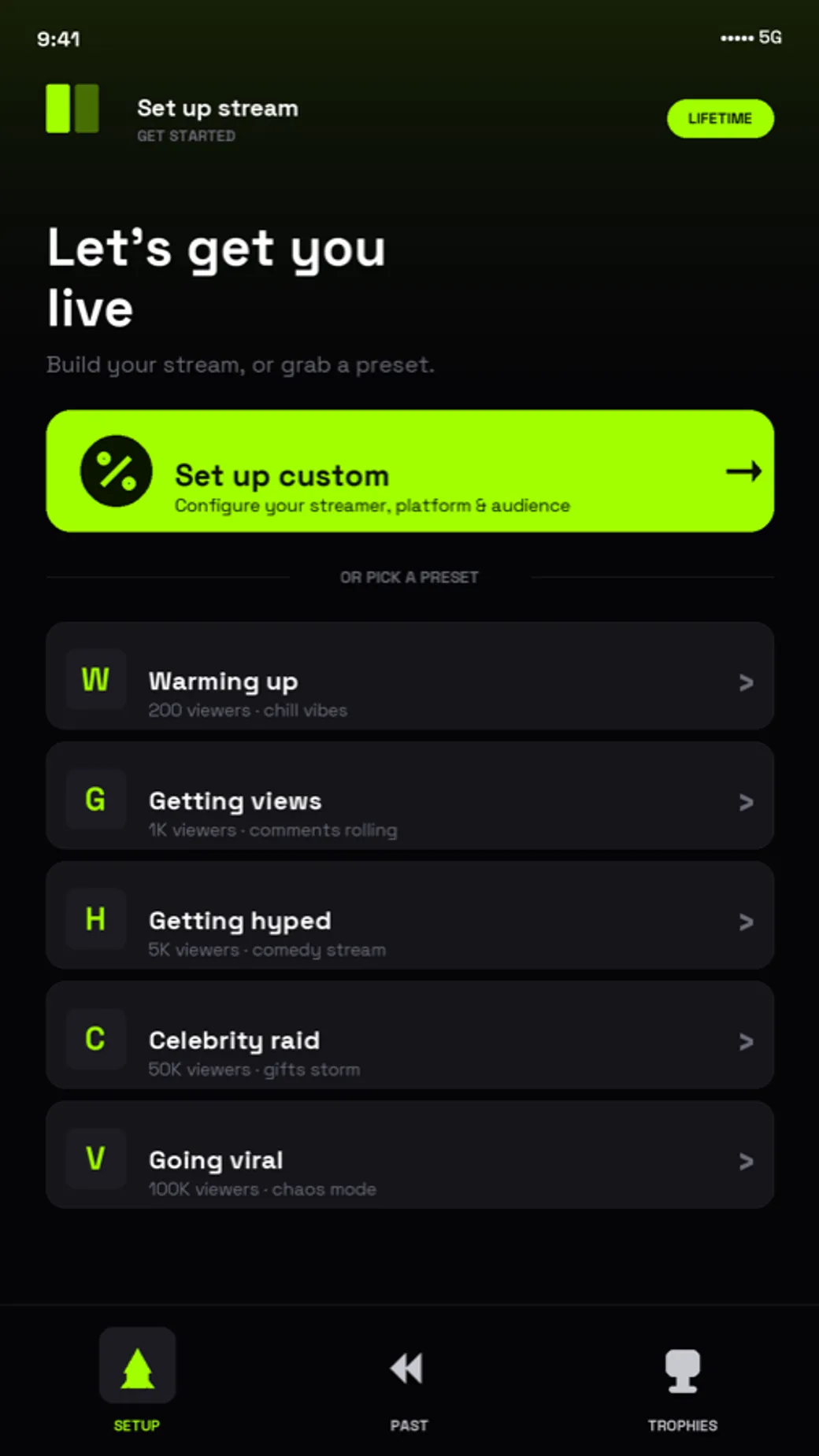 LiveMirror · l'application qui simule un live viral