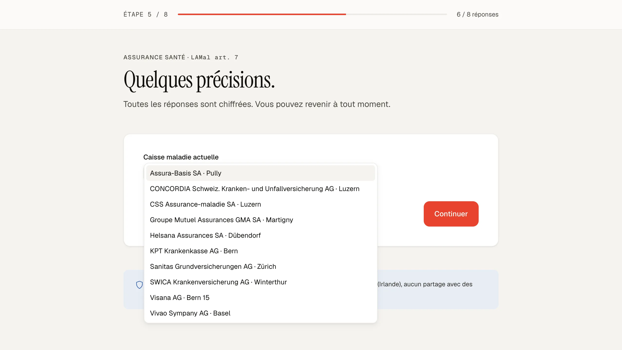 The résilie.ch questionnaire on a computer