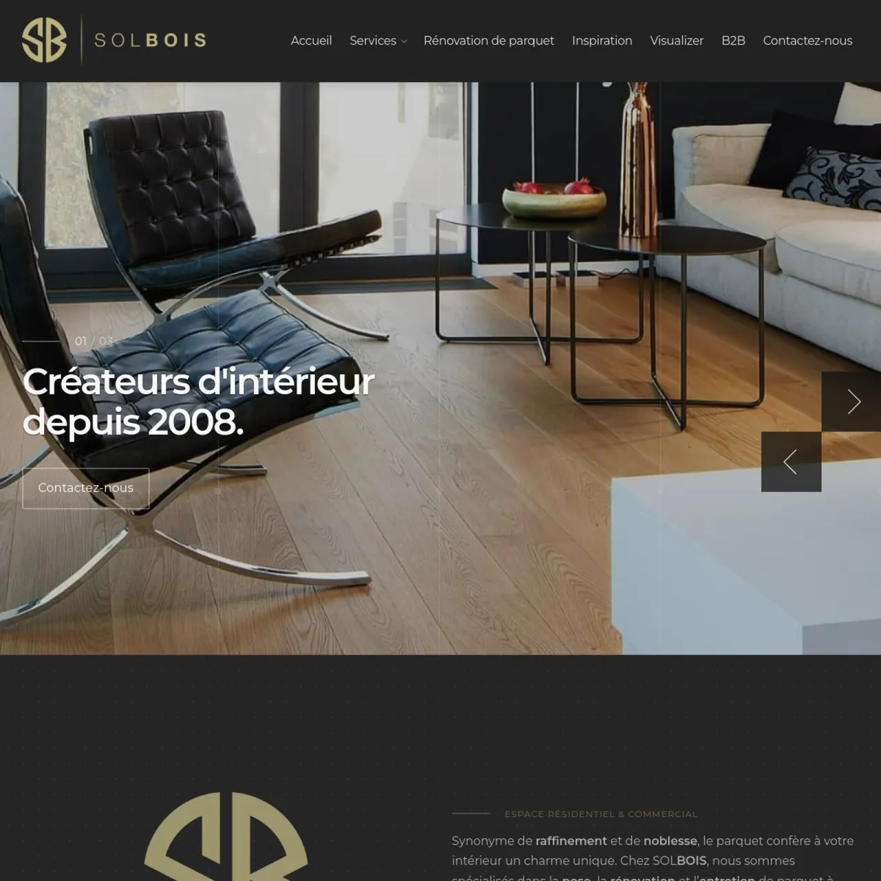 Solbois — entreprise de parquet — desktop