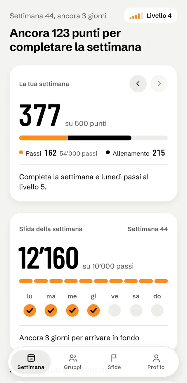 Swiss Challenge: schermata 2 dell’app